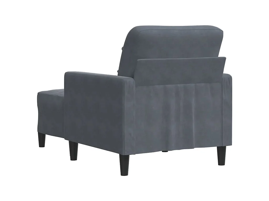 Fauteuil avec repose-pied Gris foncé 60 cm Velours
