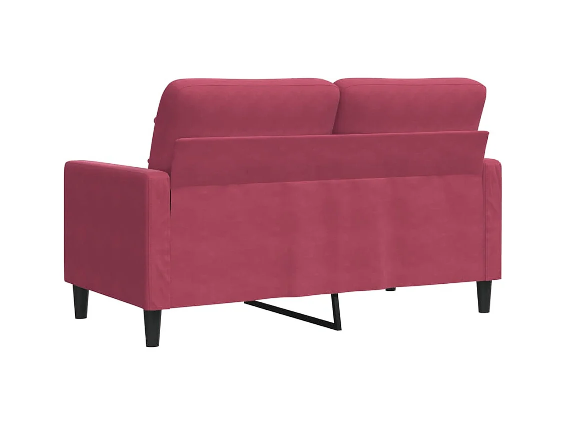 Sofá 2 plazas Rojo burdeos 120 cm Terciopelo