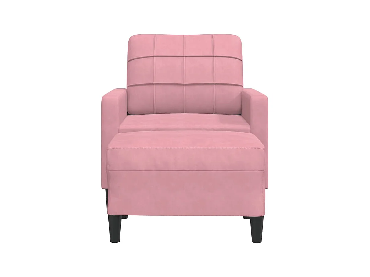 Fauteuil met voetenbankje Roze 60 cm Fluweel