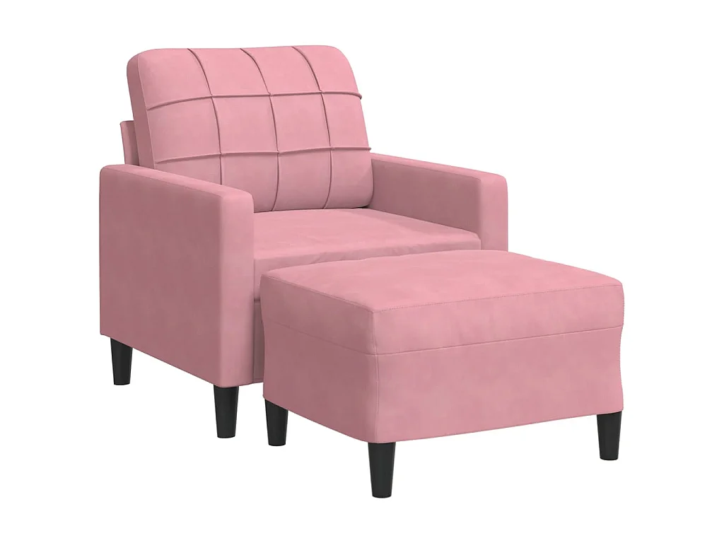 Poltrona con poggiapiedi Rosa 60 cm Velluto