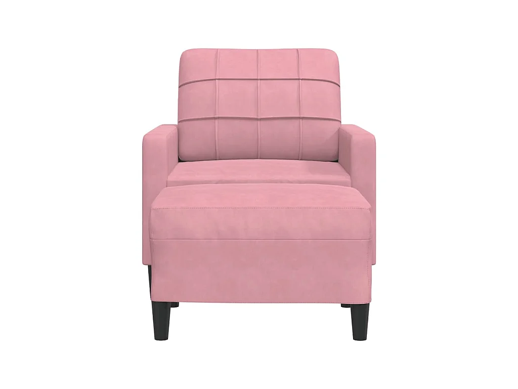 Poltrona con poggiapiedi Rosa 60 cm Velluto