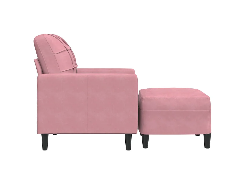 Poltrona con poggiapiedi Rosa 60 cm Velluto