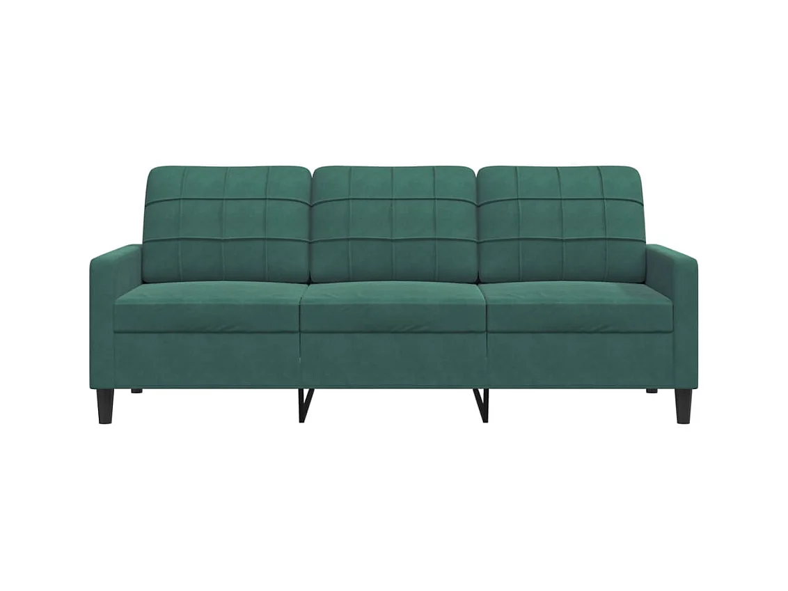 Sofá 3 plazas Verde oscuro 180 cm Terciopelo