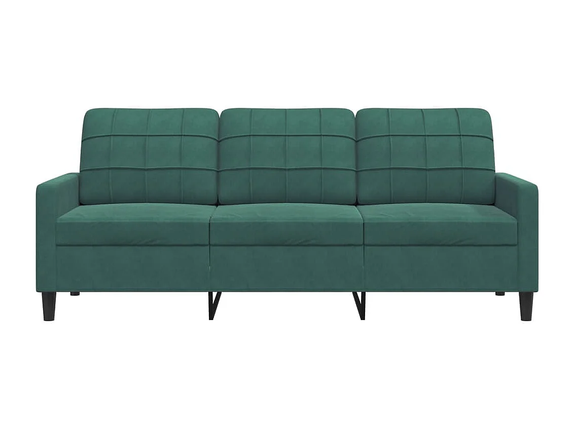 Sofá 3 plazas Verde oscuro 180 cm Terciopelo