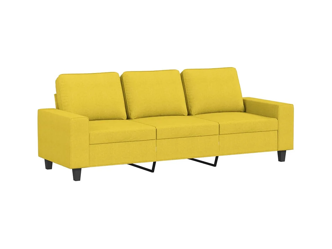 Divano 3 posti Giallo chiaro 180 cm Tessuto