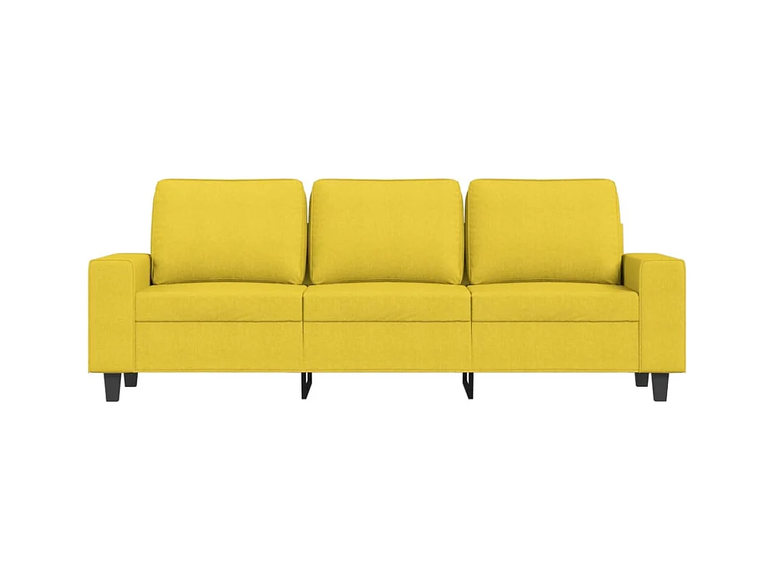 Divano 3 posti Giallo chiaro 180 cm Tessuto
