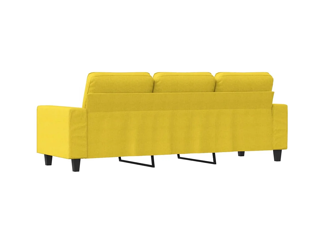Divano 3 posti Giallo chiaro 180 cm Tessuto