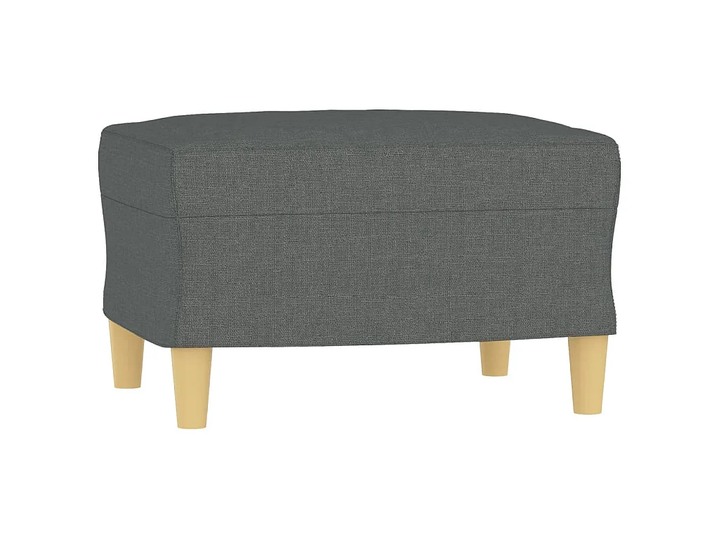 Divano 3 posti con poggiapiedi Grigio scuro 180 cm Tessuto