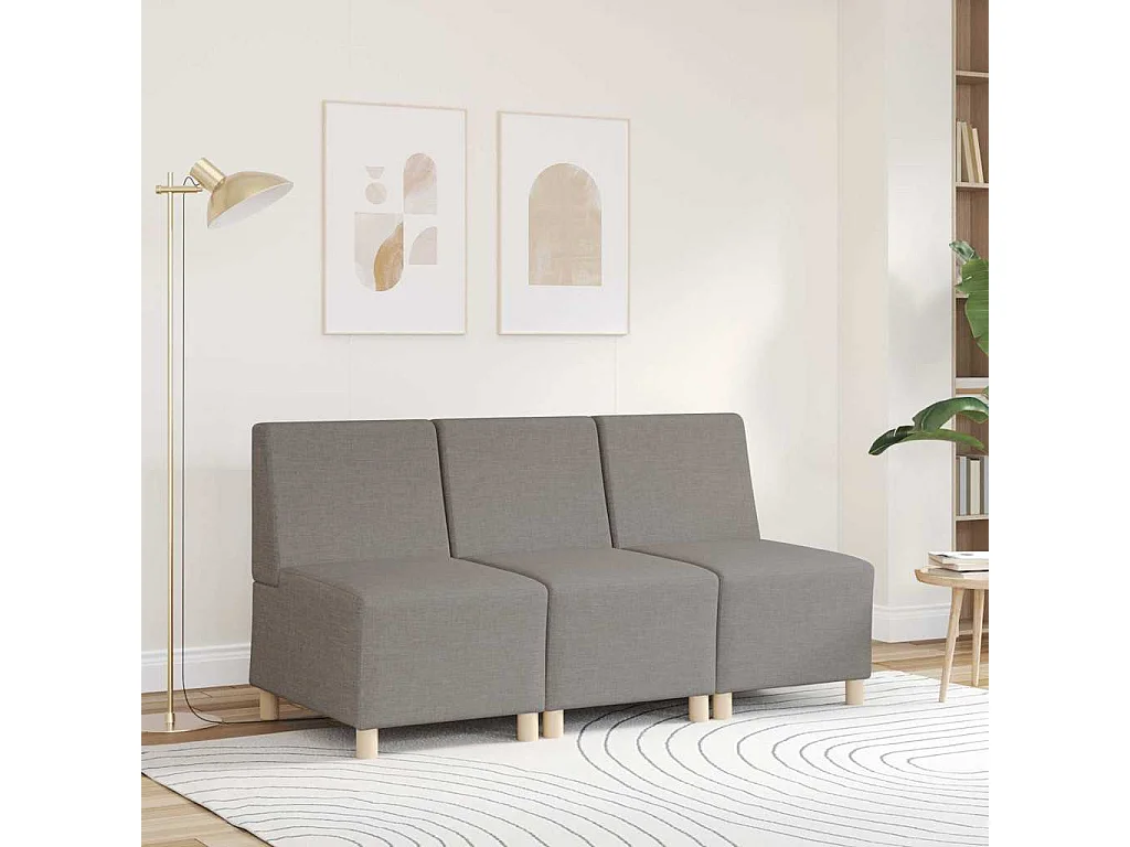 Modulaire bank zonder armleuningen Taupe 55 cm Stof