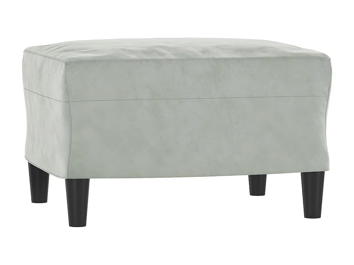 3-teiliges Sofaset mit hellgrauen Samtkissen