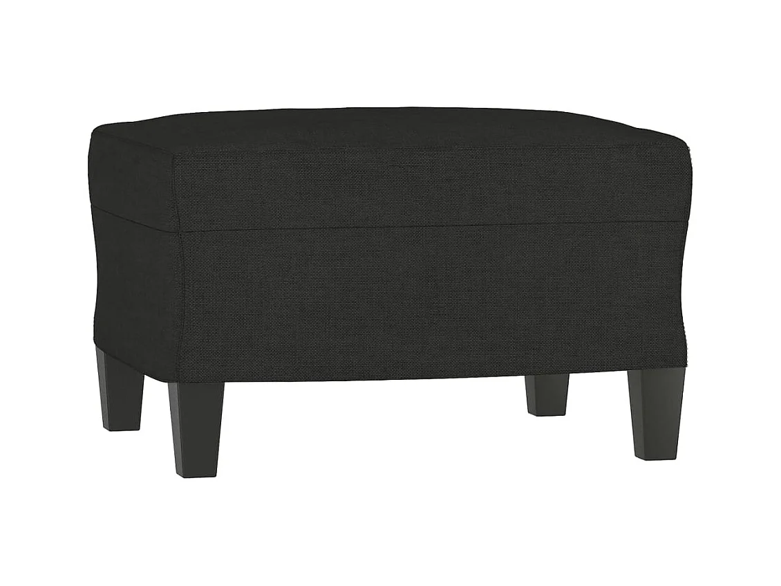 Sillón con reposapiés Tela Negro 60 cm