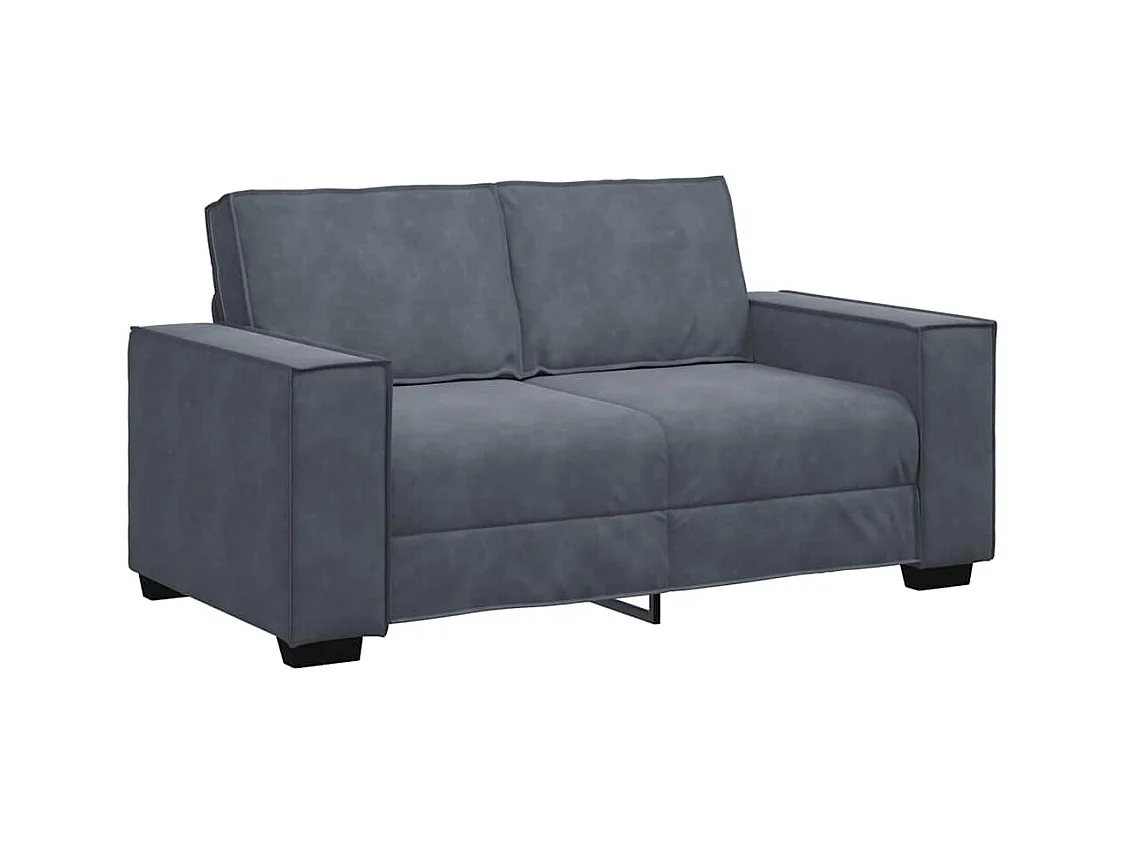 Canapé à 2 places Gris foncé 120 cm Velours