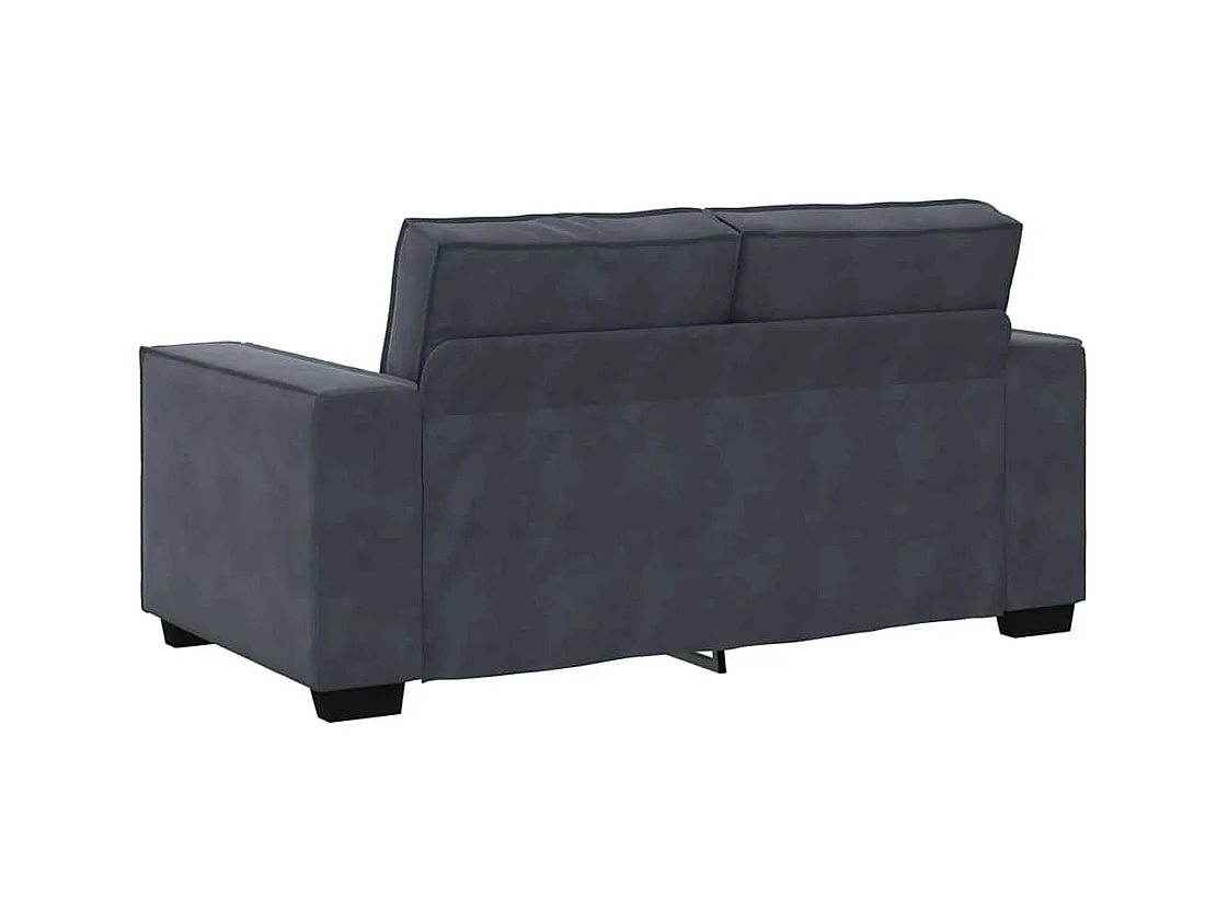 Canapé à 2 places Gris foncé 120 cm Velours