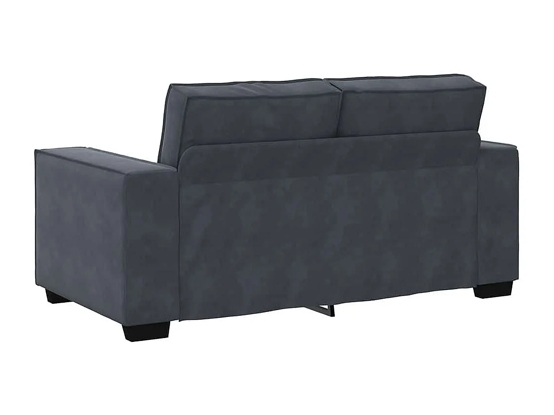 Canapé à 2 places Gris foncé 120 cm Velours