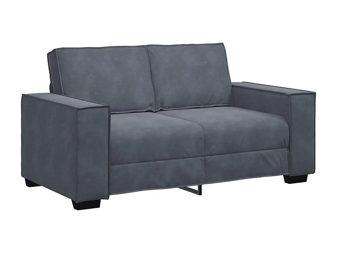 Canapé à 2 places Gris foncé 120 cm Velours