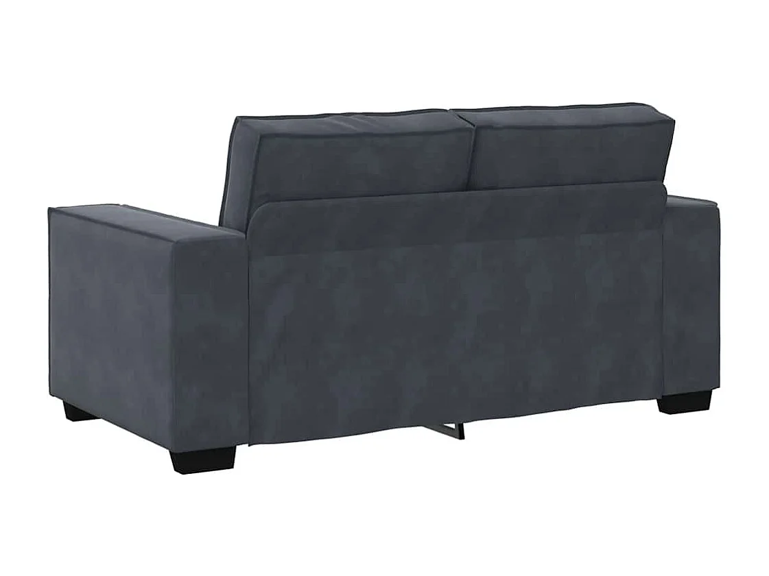 Canapé à 2 places Gris foncé 120 cm Velours