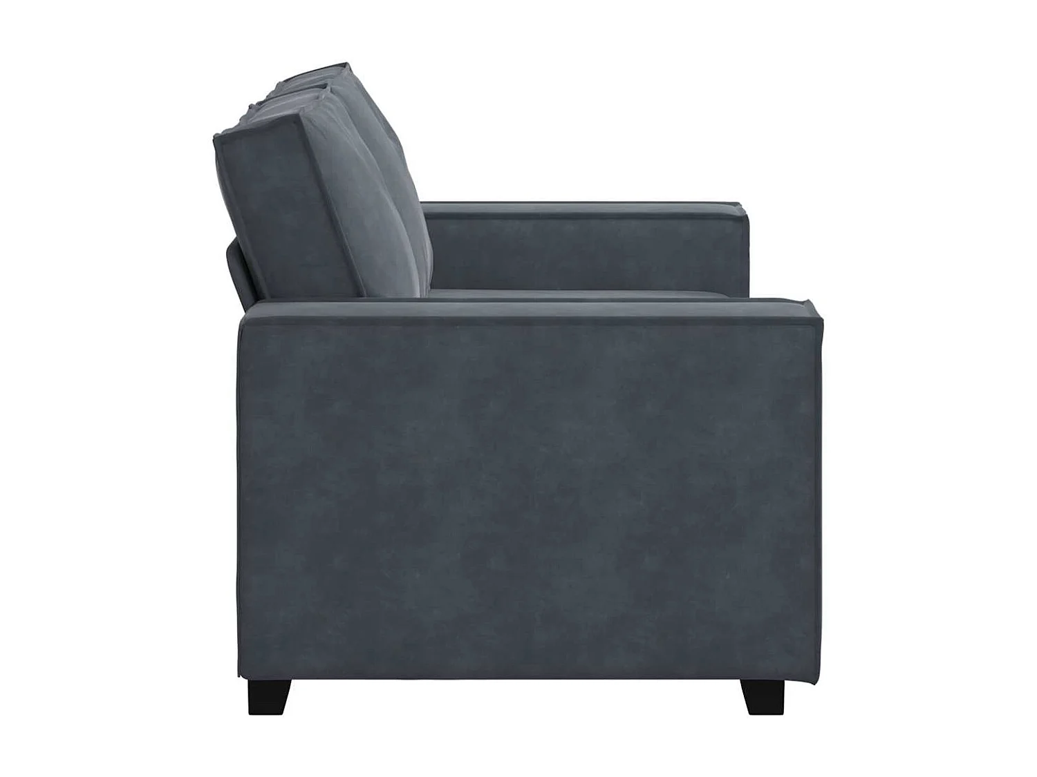 Canapé à 2 places Gris foncé 120 cm Velours