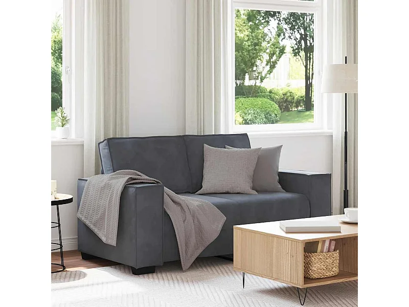 Canapé à 2 places Gris foncé 120 cm Velours