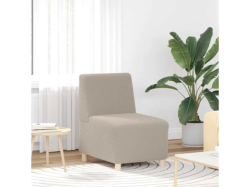 Canapé modulaire sans accoudoirs Gris clair 55 cm Tissu imitation laine bouclée