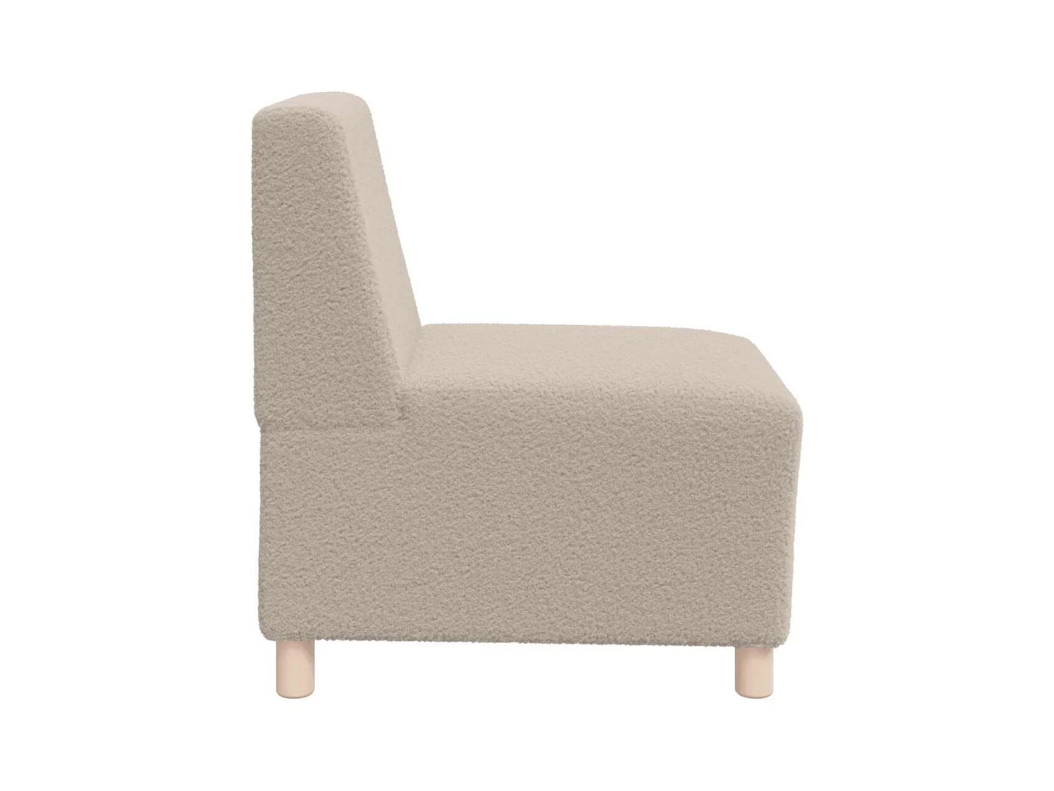 Canapé modulaire sans accoudoirs Gris clair 55 cm Tissu imitation laine bouclée