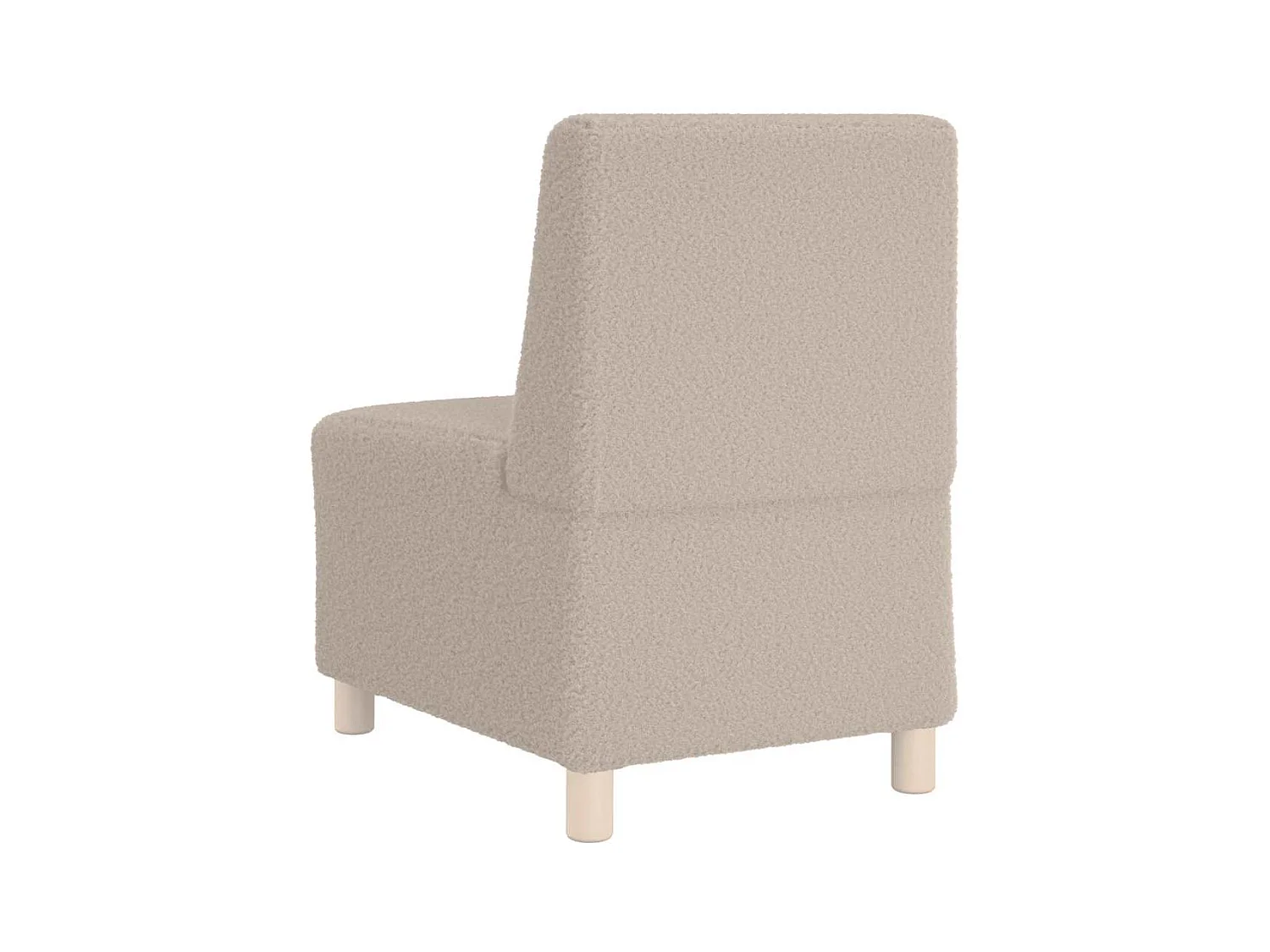 Canapé modulaire sans accoudoirs Gris clair 55 cm Tissu imitation laine bouclée