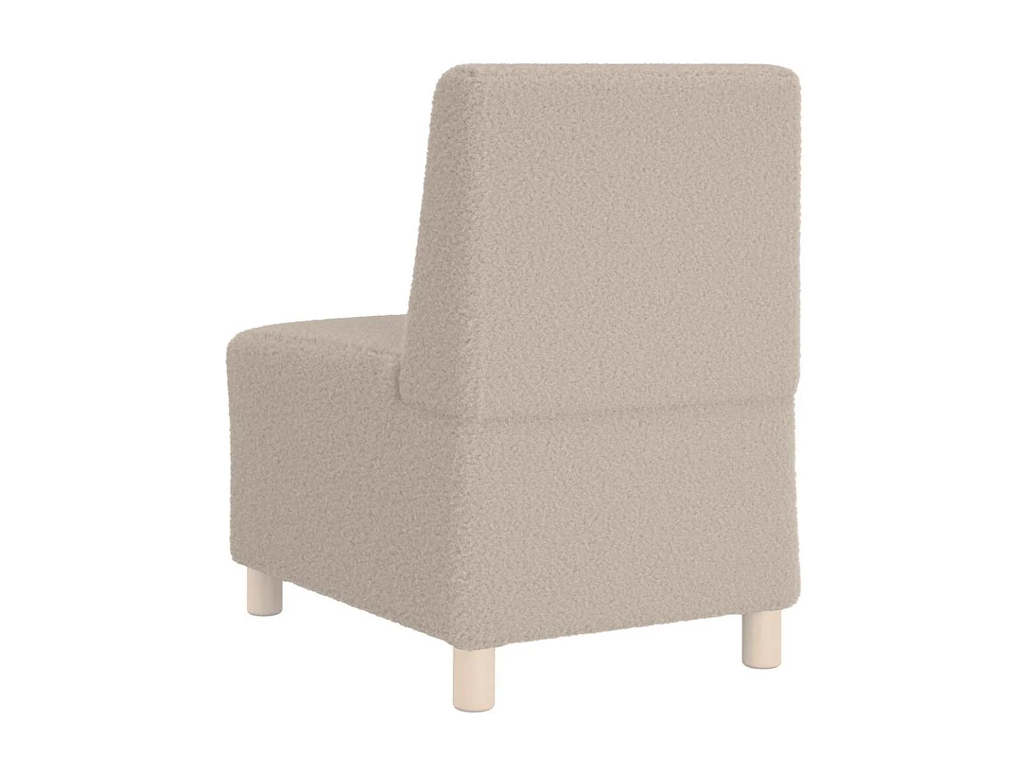 Canapé modulaire sans accoudoirs Gris clair 55 cm Tissu imitation laine bouclée