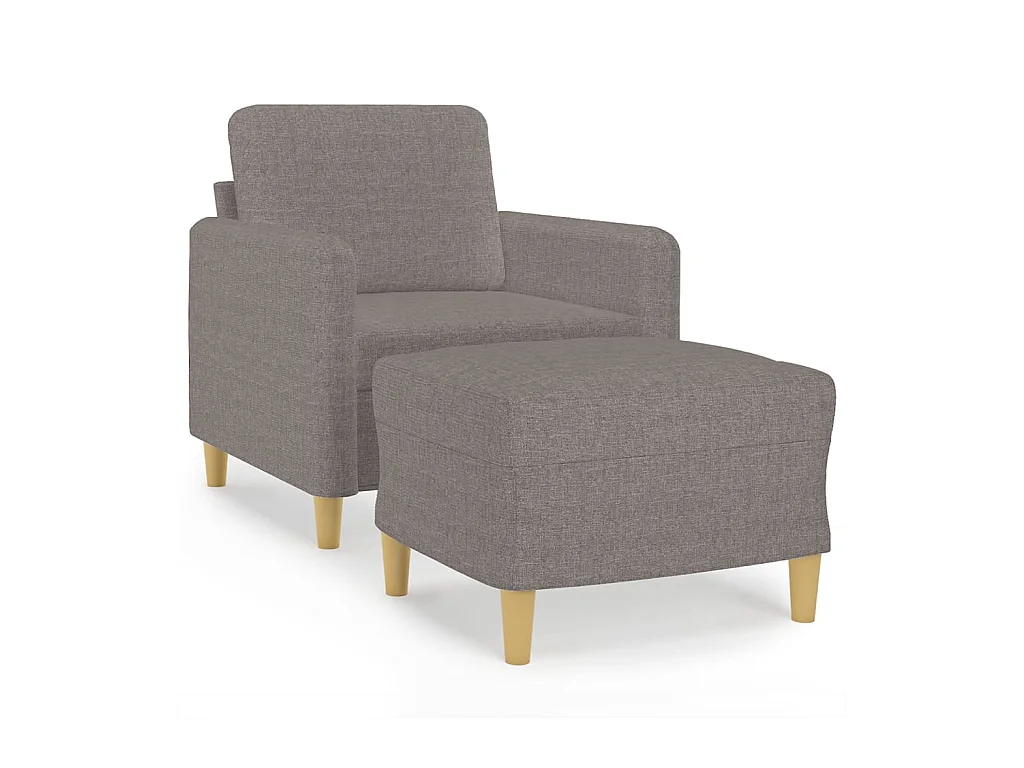Fauteuil avec repose-pied Taupe 60 cm Tissu