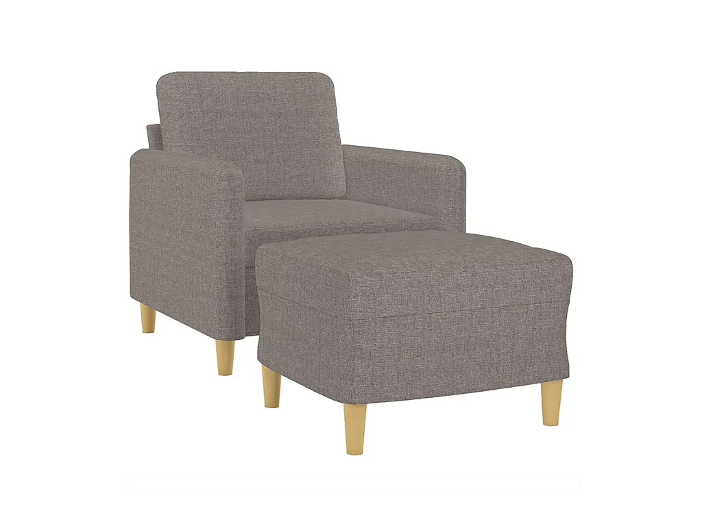 Fauteuil avec repose-pied Taupe 60 cm Tissu