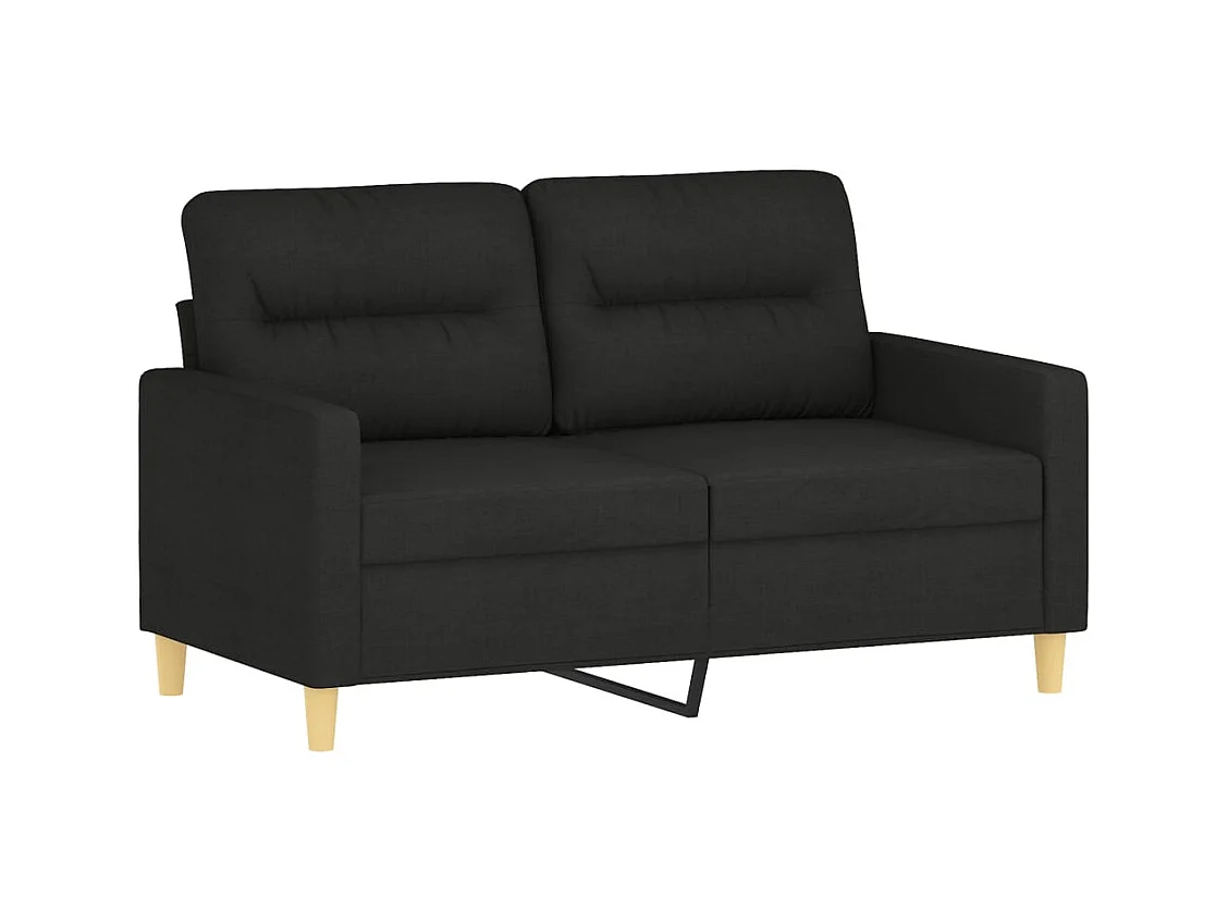 3-teiliges Sofaset mit schwarzen Stoffkissen