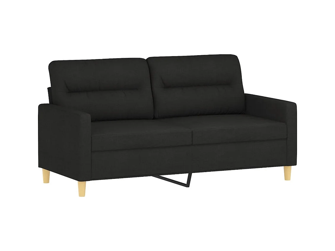 3-teiliges Sofaset mit schwarzen Stoffkissen
