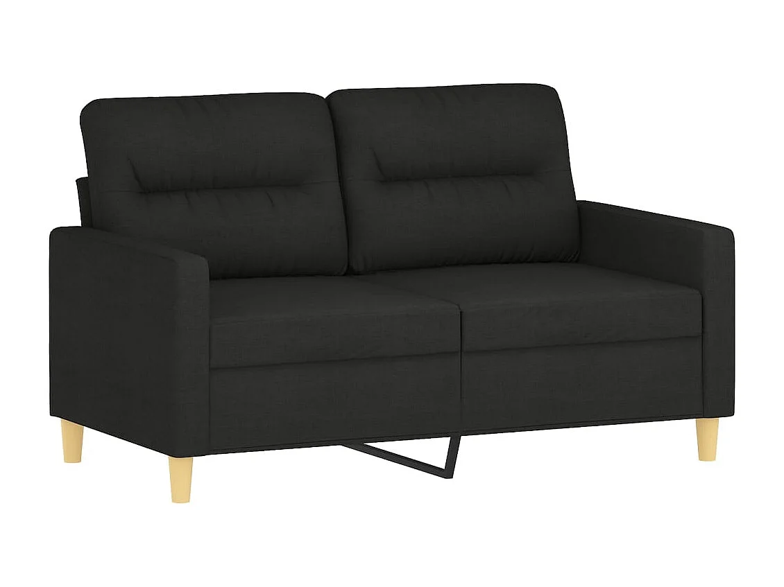 Conjunto de sofá de 3 piezas con cojines de tela negra