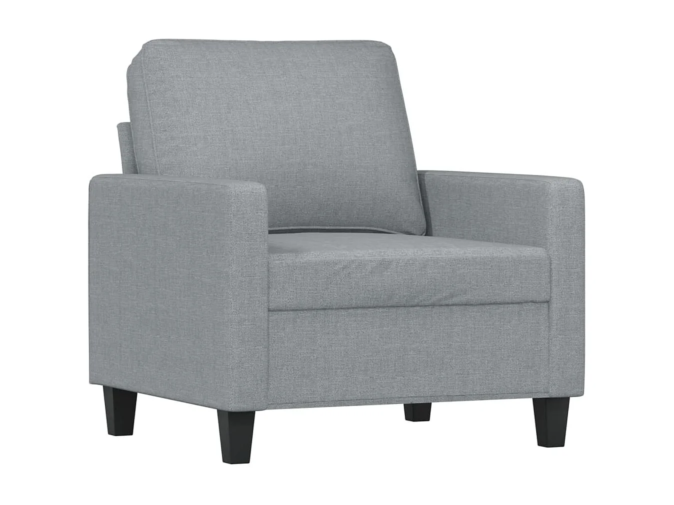 Fauteuil avec repose-pied Gris clair 60 cm Tissu