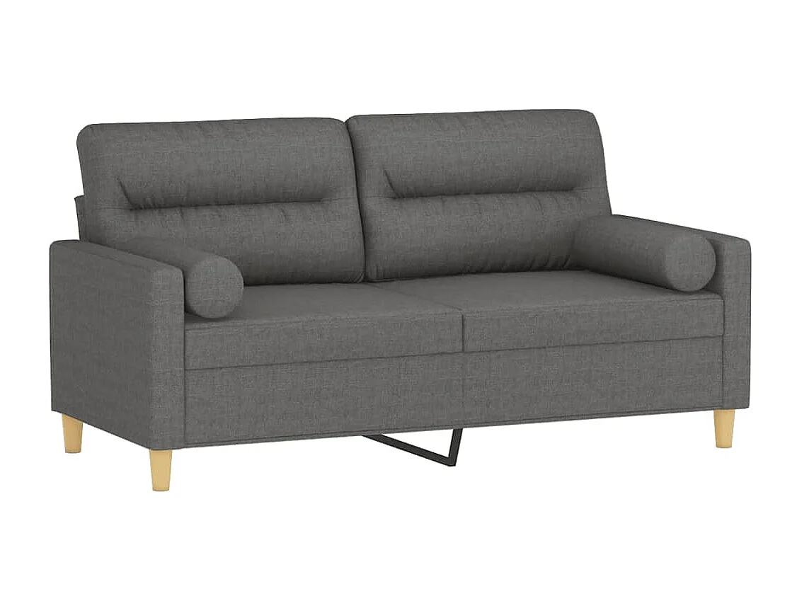 2-zitsbank met donkergrijze kussens 140 cm stof