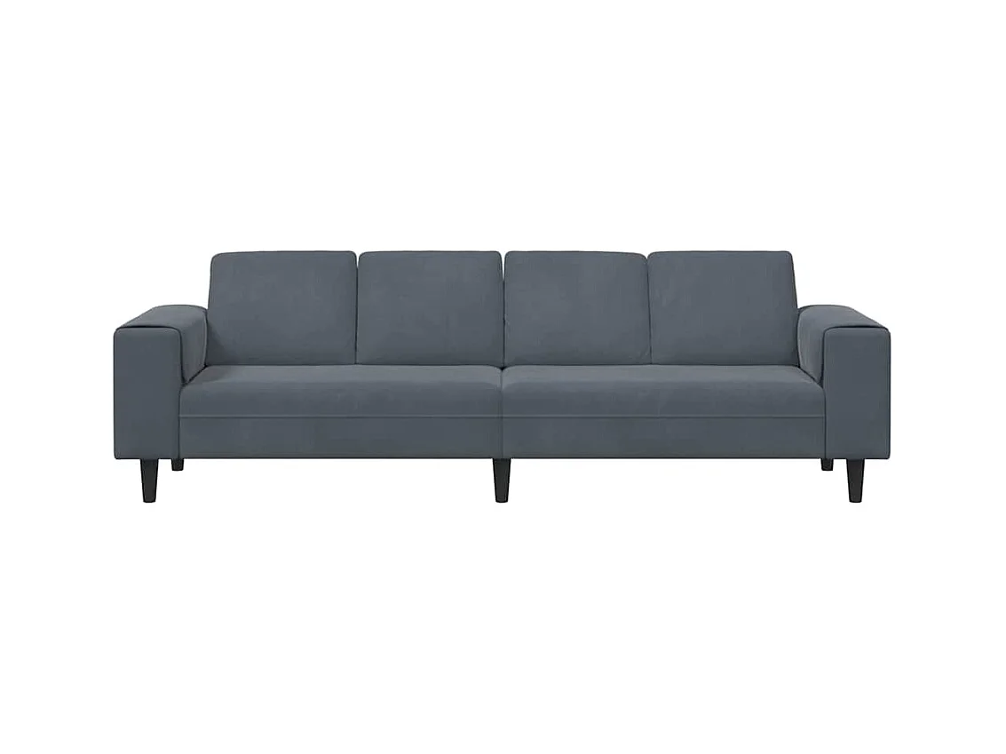 Set di divani in velluto grigio scuro