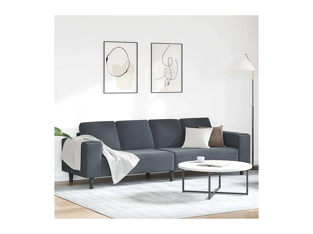 Ensemble de Canapés Gris foncé Velours