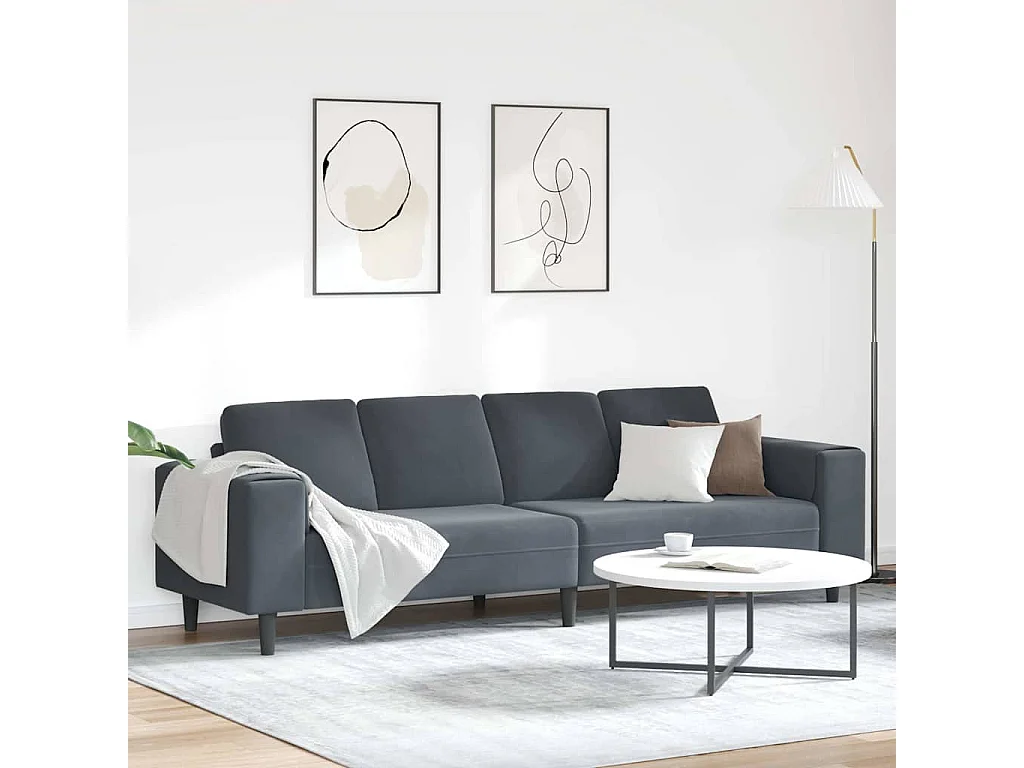 Ensemble de Canapés Gris foncé Velours