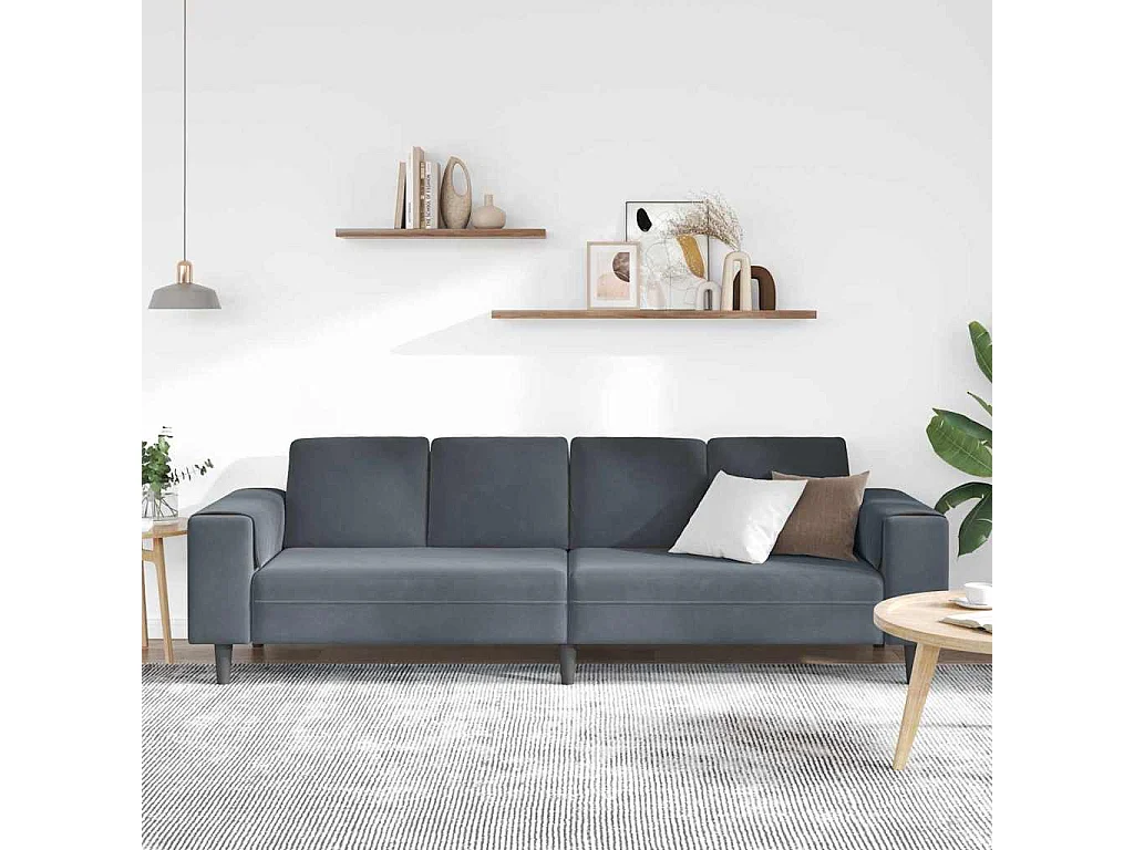 Ensemble de Canapés Gris foncé Velours