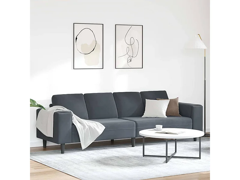 Ensemble de Canapés Gris foncé Velours