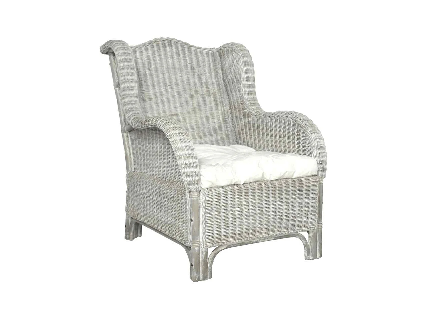 Canapé avec coussin Gris Rotin naturel et lin