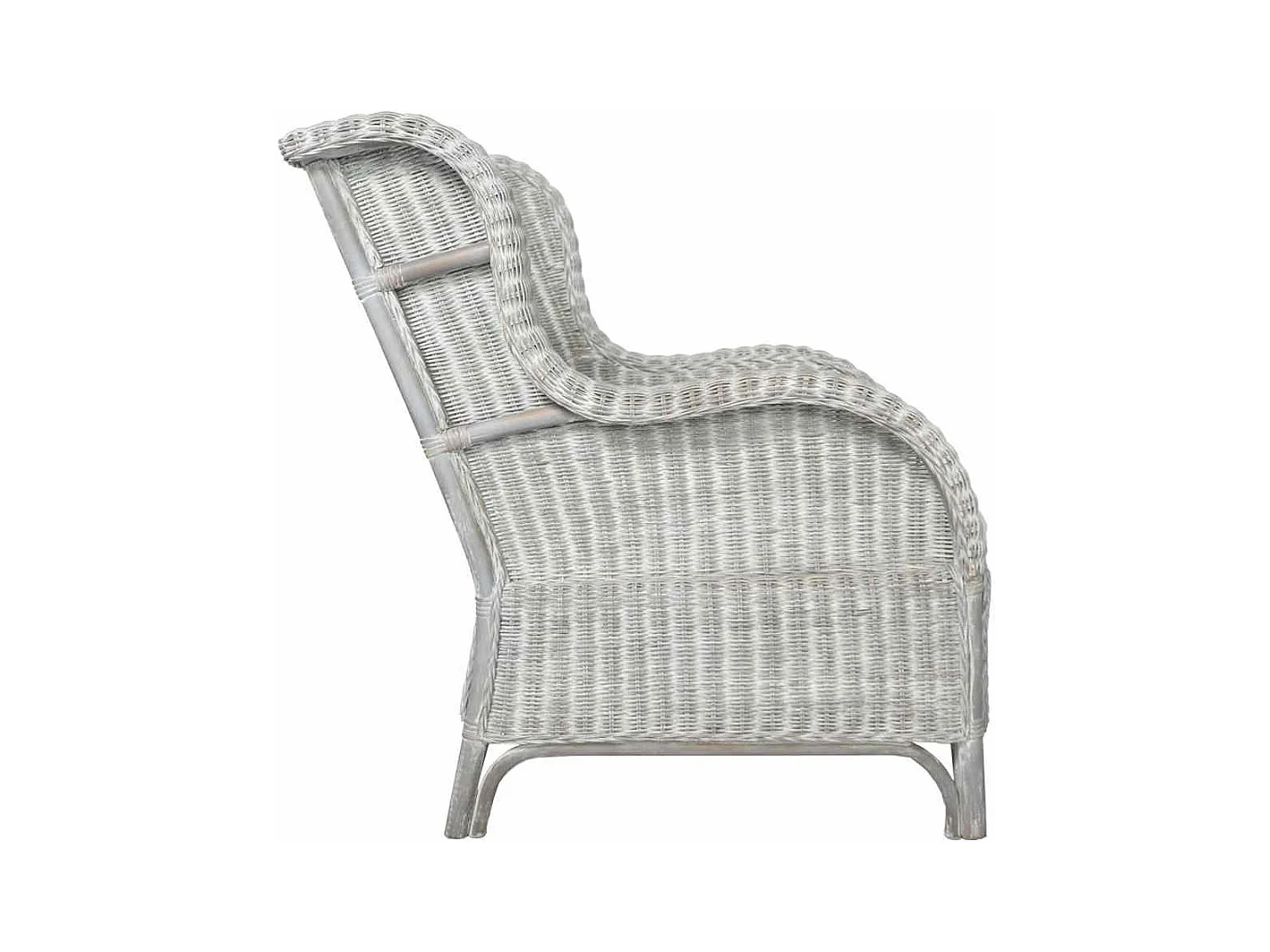 Canapé avec coussin Gris Rotin naturel et lin