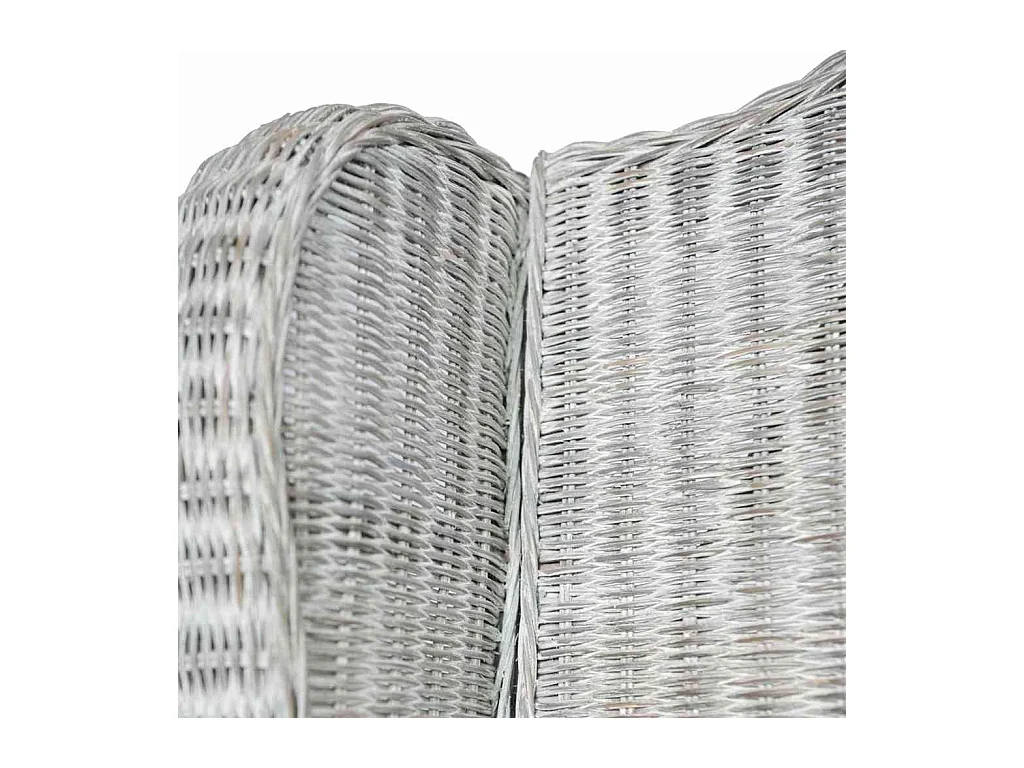 Canapé avec coussin Gris Rotin naturel et lin