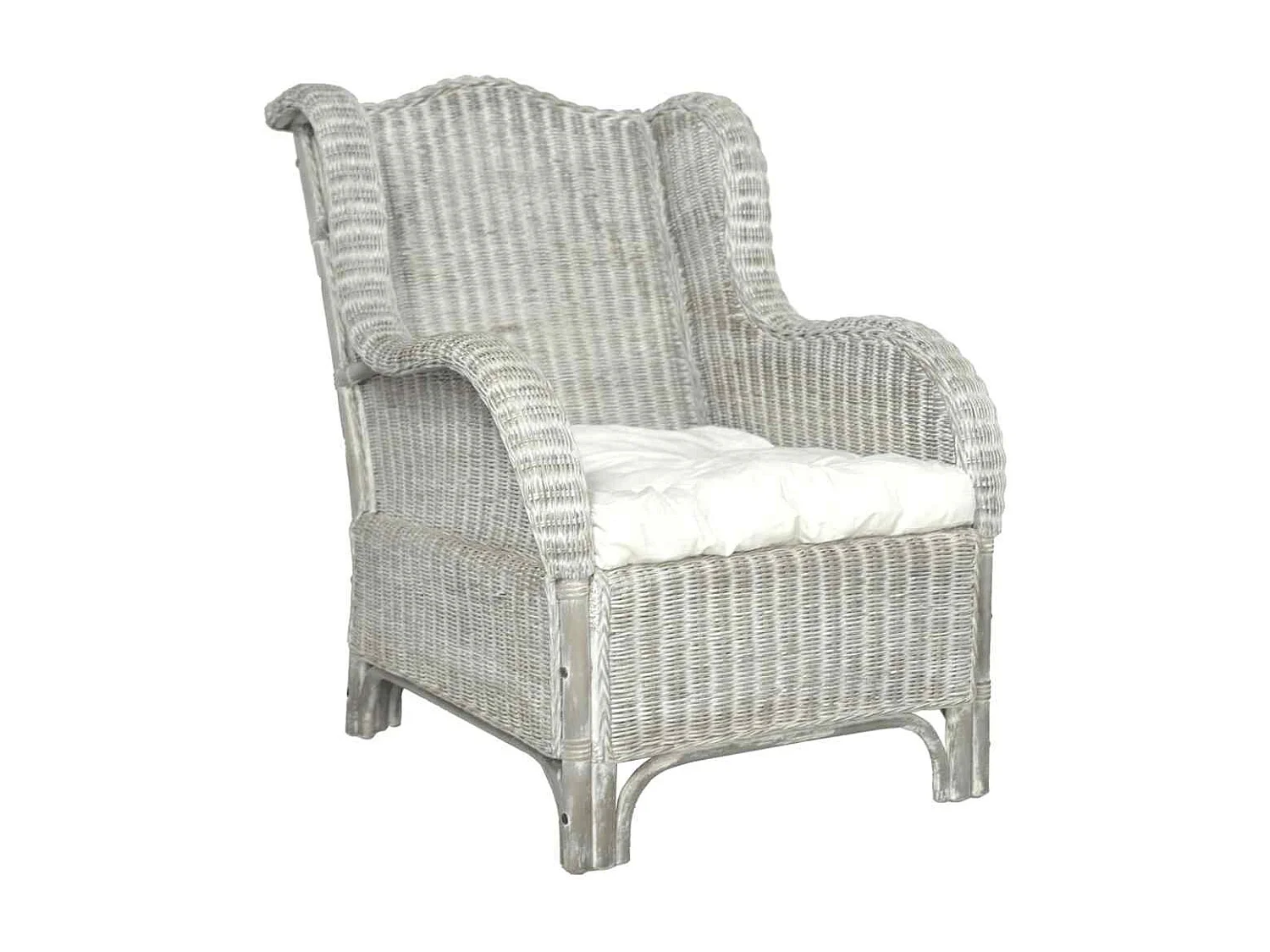 Canapé avec coussin Gris Rotin naturel et lin