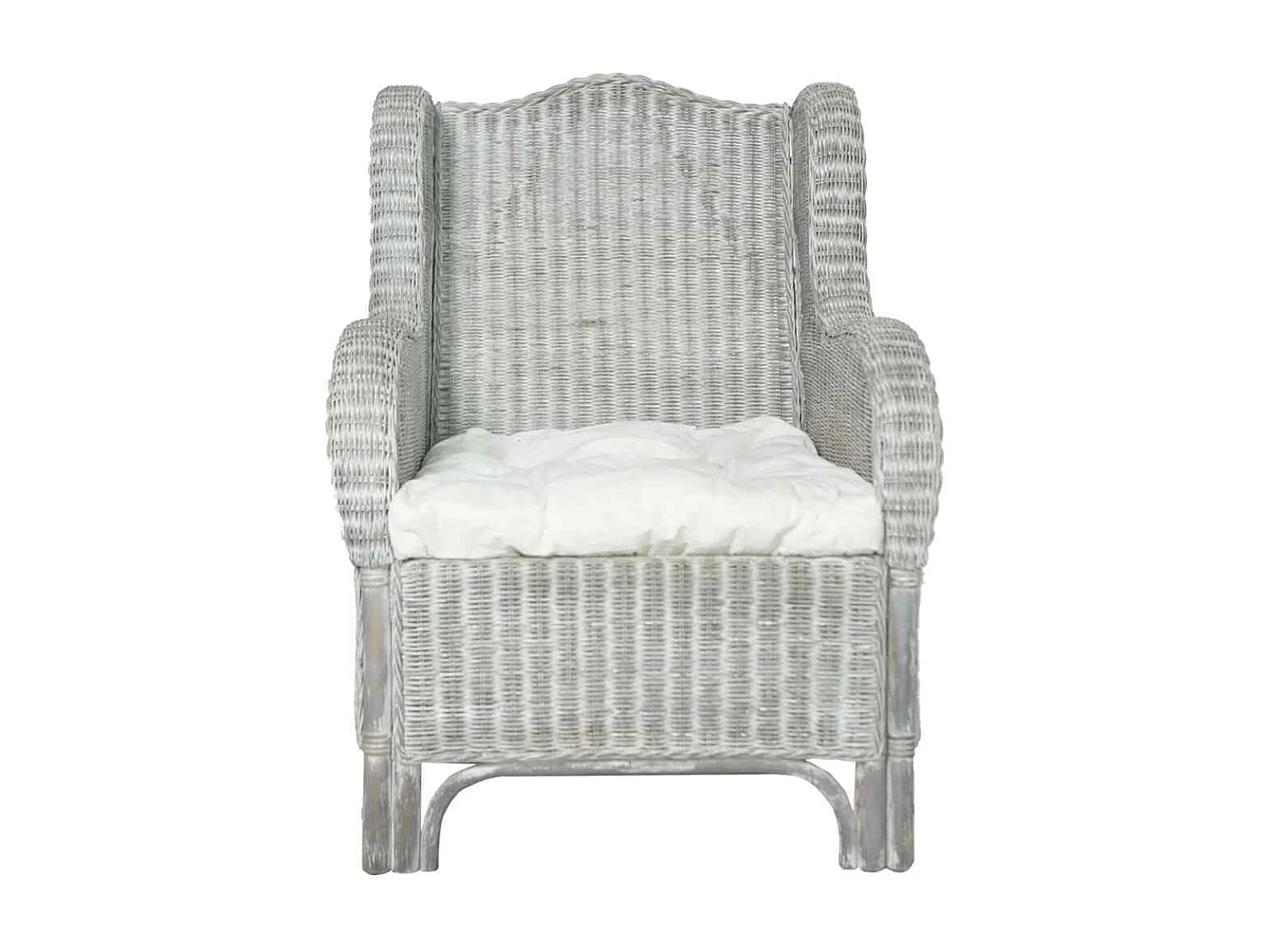 Canapé avec coussin Gris Rotin naturel et lin