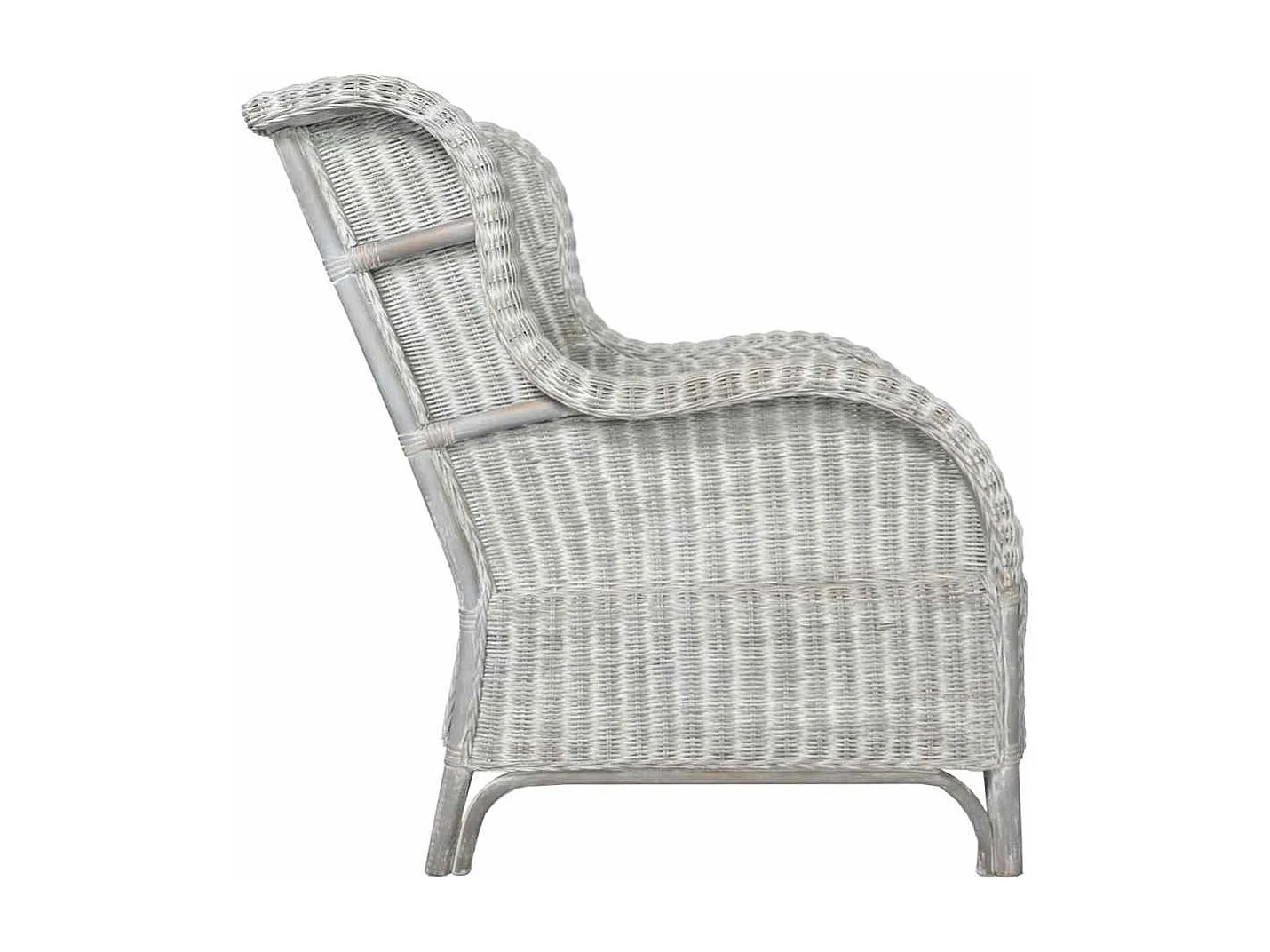 Canapé avec coussin Gris Rotin naturel et lin