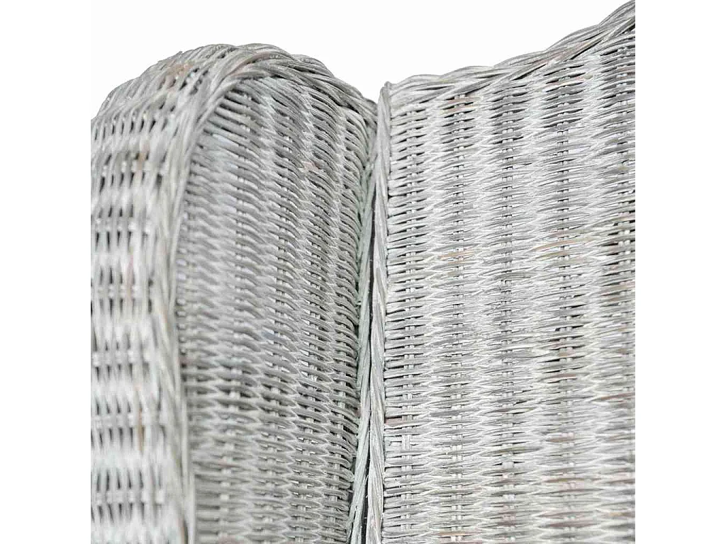 Canapé avec coussin Gris Rotin naturel et lin