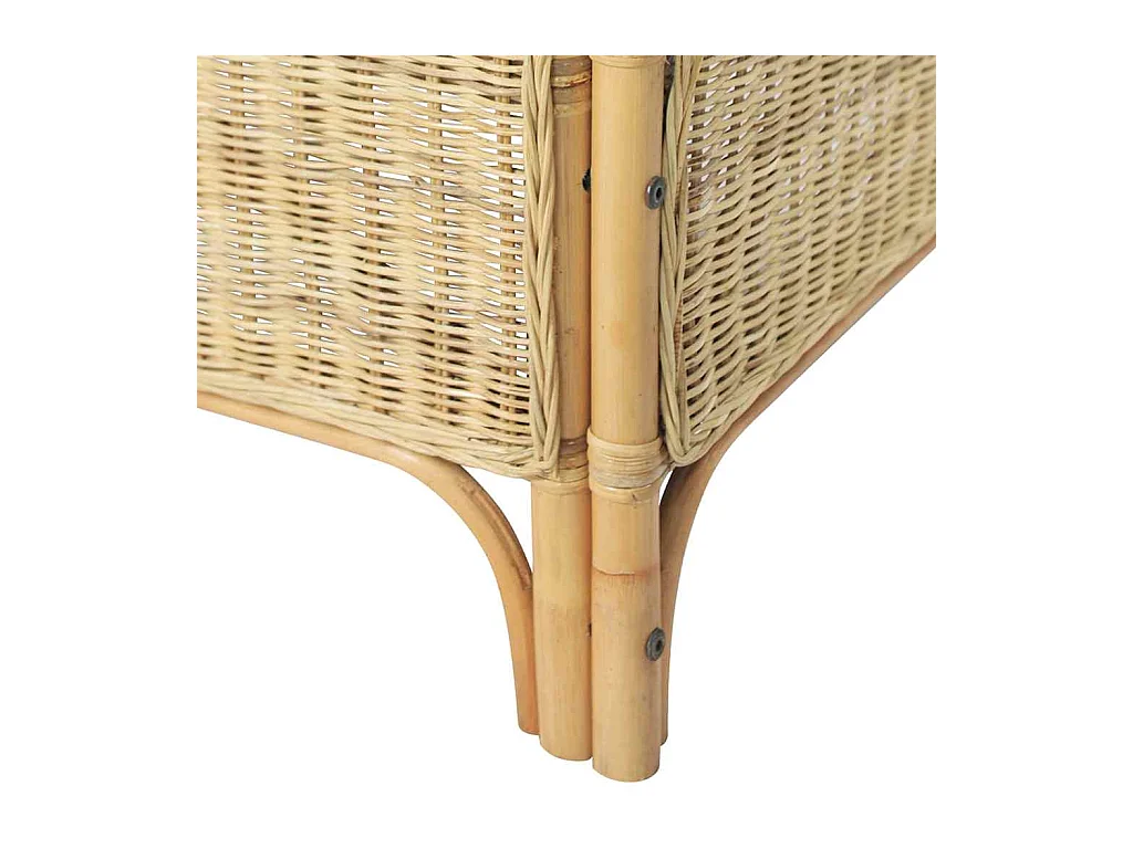 Divano a 2 posti in rattan naturale e lino