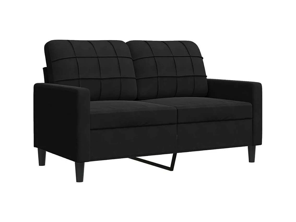 Conjunto de sofá de 3 piezas con cojines y almohadones de terciopelo negro