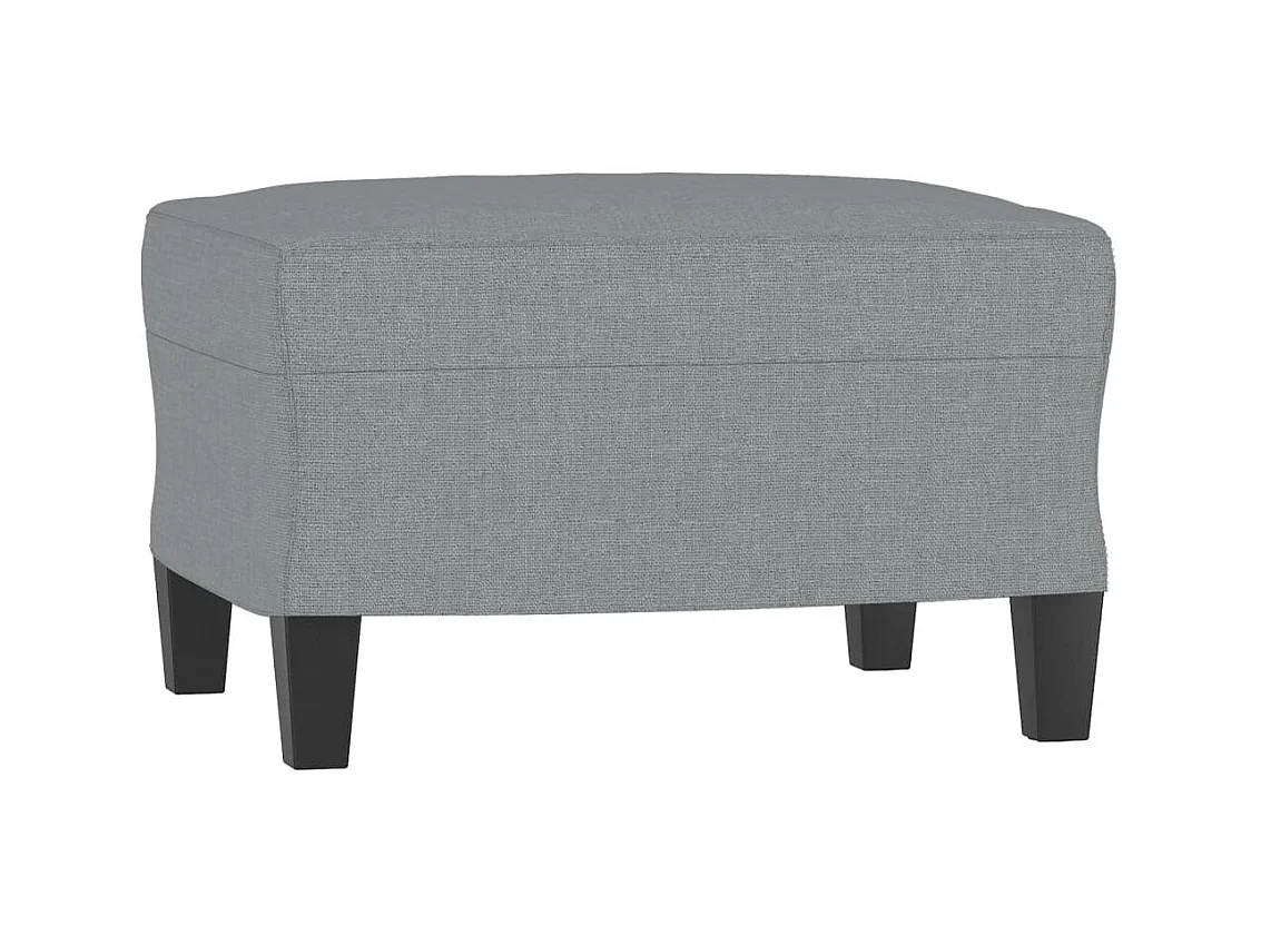 Divano 3 posti con poggiapiedi Grigio chiaro 180 cm Tessuto