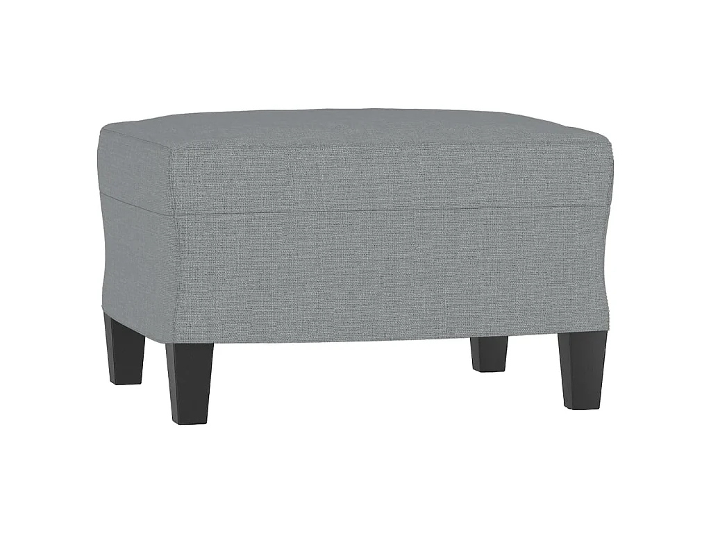 Divano 3 posti con poggiapiedi Grigio chiaro 180 cm Tessuto