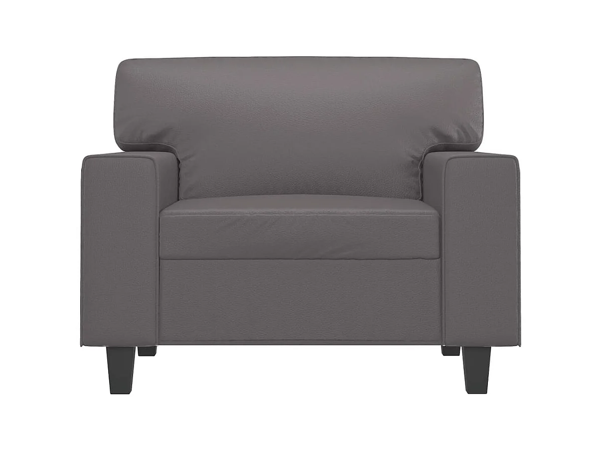 Grijze fauteuil 60 cm kunstleer